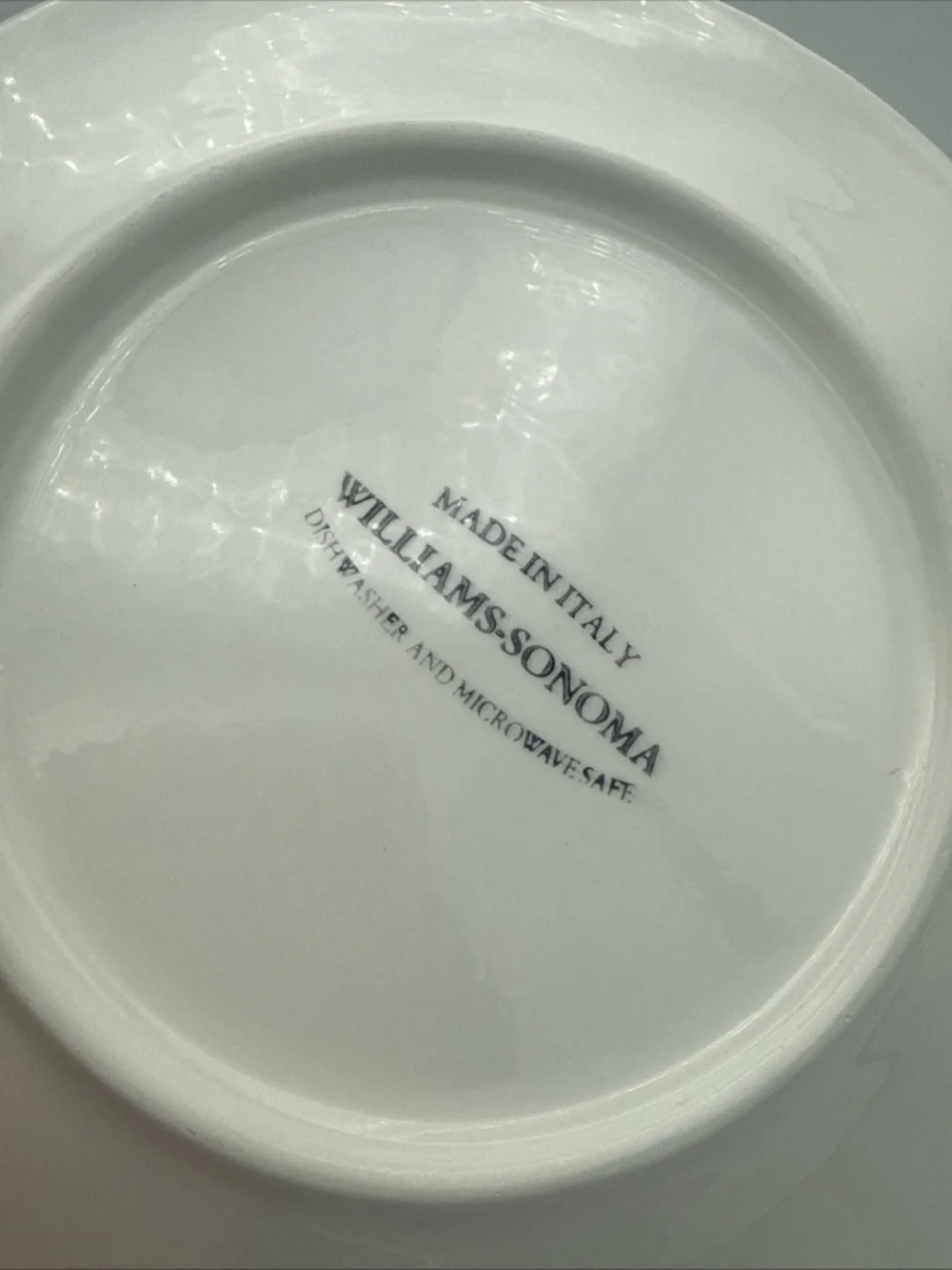 2 VTG Williams Sonoma Napa Sage Raised Grape Leave Design Salad Plates Italy